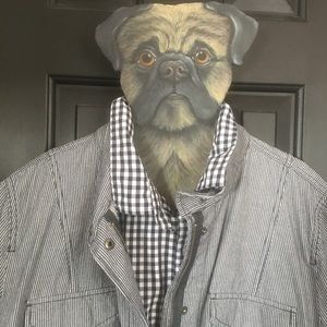 NWT/TALBOTS/22W blue/wh. Stripe cotton  jacket